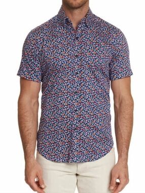 ROBERT GRAHAM Roark Graphic Short Sleeve Sport Shirt Size XL